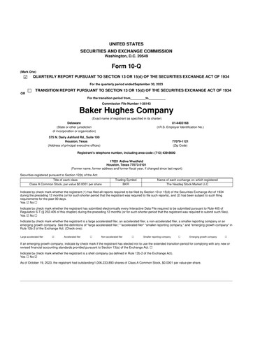 Thumbnail Baker Hughes
 10-Q Quarterly Report FY2023 