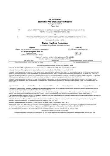 Thumbnail Baker Hughes
 10-K Annual Report 2023