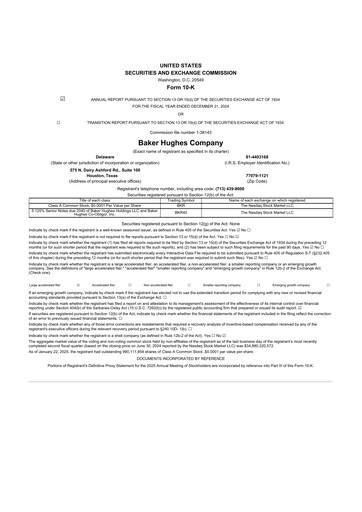 Thumbnail Baker Hughes
 10-K Annual Report 2024