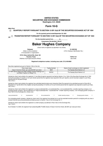 Thumbnail Baker Hughes
 10-Q Quarterly Report FY2025 