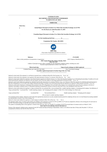 Thumbnail ADT 10-K Annual Report 2018