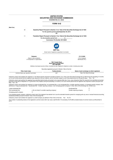 Thumbnail ADT 10-Q Quarterly Report FY2019 