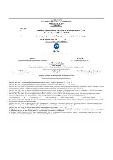 Thumbnail ADT 10-K Annual Report 2020