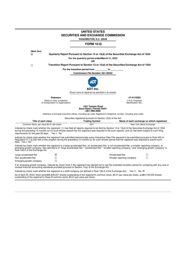 Thumbnail ADT 10-Q Quarterly Report FY2023 
