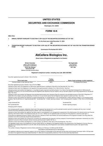 Thumbnail AbCellera
 10-K Annual Report 