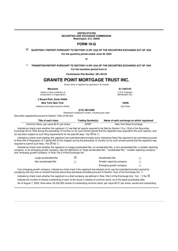 Thumbnail Granite Point Mortgage Trust 10-Q Quarterly Report FY 