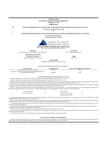 Thumbnail Granite Point Mortgage Trust 10-K Annual Report 2024