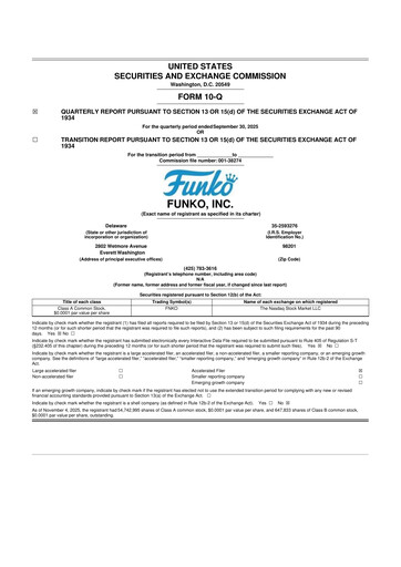 Thumbnail Funko
 10-Q Quarterly Report FY2025 