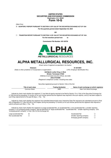 Thumbnail Alpha Metallurgical Resources 10-Q Quarterly Report FY2024 