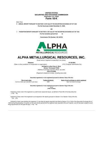 Thumbnail Alpha Metallurgical Resources 10-K Annual Report 2025