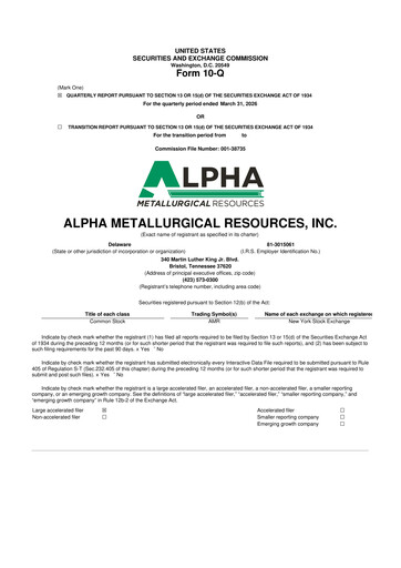Thumbnail Alpha Metallurgical Resources 10-Q Quarterly Report FY2026 