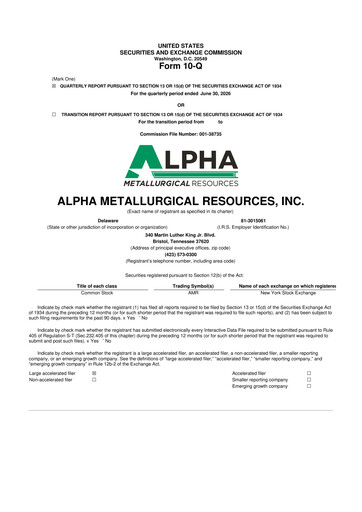 Thumbnail Alpha Metallurgical Resources 10-Q Quarterly Report FY2026 