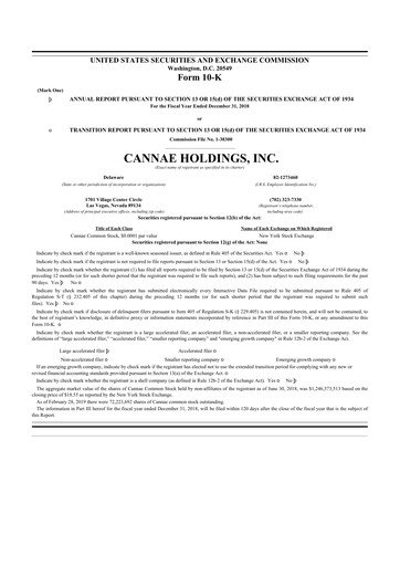 Vorschaubild Cannae Holdings
 10-K Jahresbericht 2018