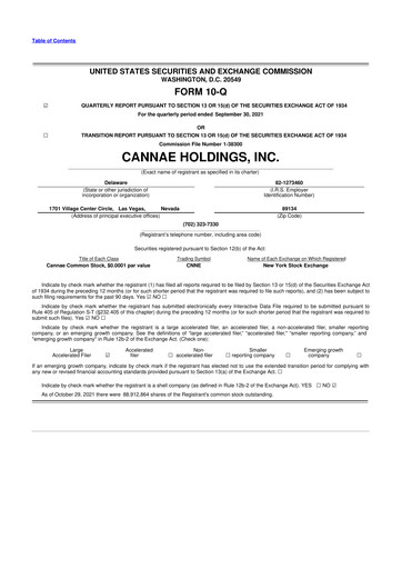 Thumbnail Cannae Holdings
 10-Q Quarterly Report FY2021 