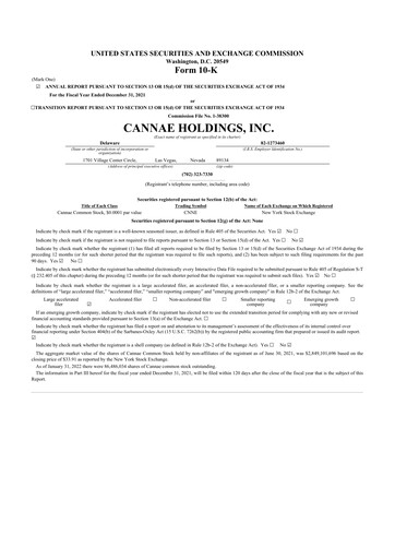 Vorschaubild Cannae Holdings
 10-K Jahresbericht 2021