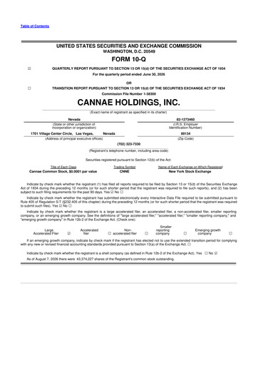Vorschaubild Cannae Holdings
 10-Q Quartalsbericht 2026 