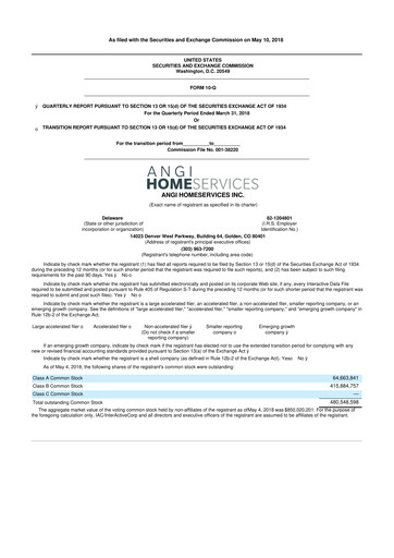 Thumbnail Angi Inc. 10-Q Quarterly Report FY2018 