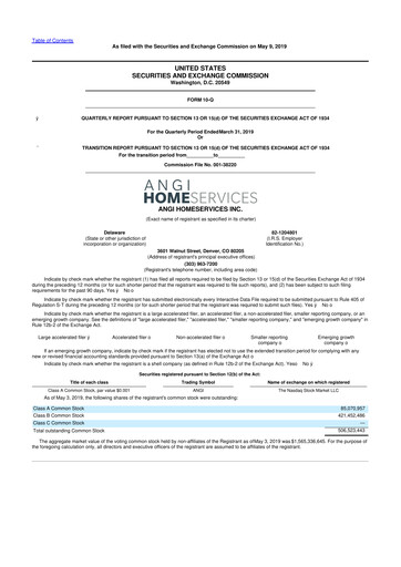 Thumbnail Angi Inc. 10-Q Quarterly Report FY2019 