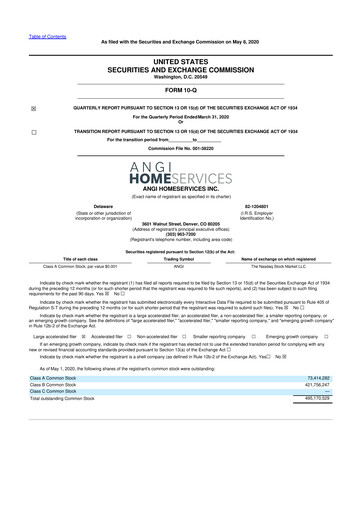 Thumbnail Angi Inc. 10-Q Quarterly Report FY2020 