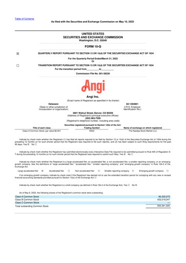 Thumbnail Angi Inc. 10-Q Quarterly Report FY2022 