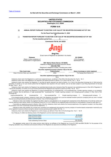 Thumbnail Angi Inc. 10-K Annual Report 2022