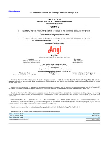 Thumbnail Angi Inc. 10-Q Quarterly Report FY2024 