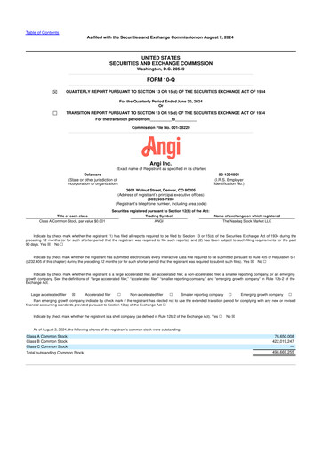 Thumbnail Angi Inc. 10-Q Quarterly Report FY2024 