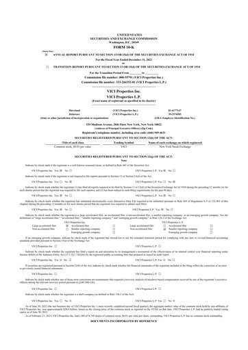 Thumbnail VICI Properties
 10-K Annual Report 2022