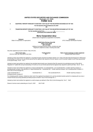 Thumbnail Berry Corporation 10-Q Quarterly Report FY2021 