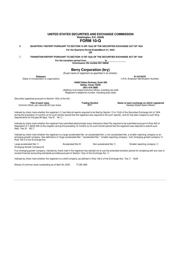 Thumbnail Berry Corporation 10-Q Quarterly Report FY2023 