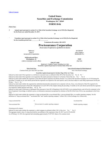 Thumbnail ProAssurance 10-K Annual Report 2017