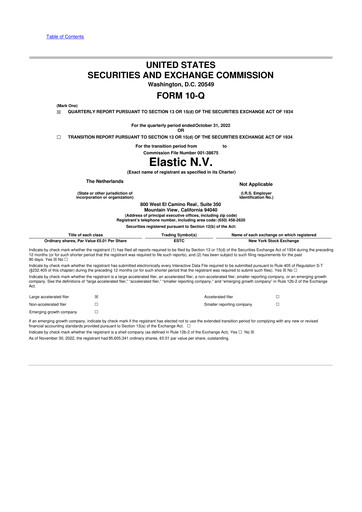 Thumbnail Elastic NV
 10-Q Quarterly Report FY2023 