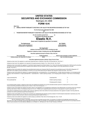 Vorschaubild Elastic NV
 10-K Jahresbericht 2026