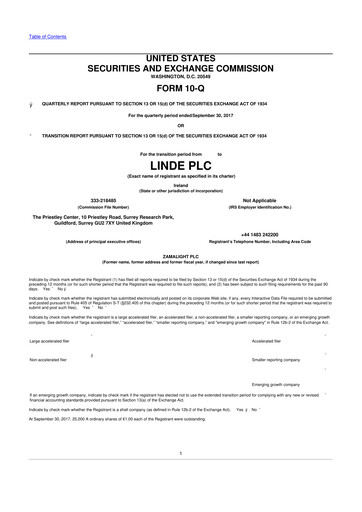 Thumbnail Linde 10-Q Quarterly Report FY2017 