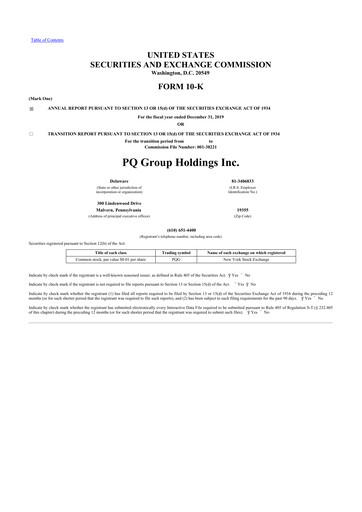 Thumbnail Ecovyst 10-K Annual Report 2019