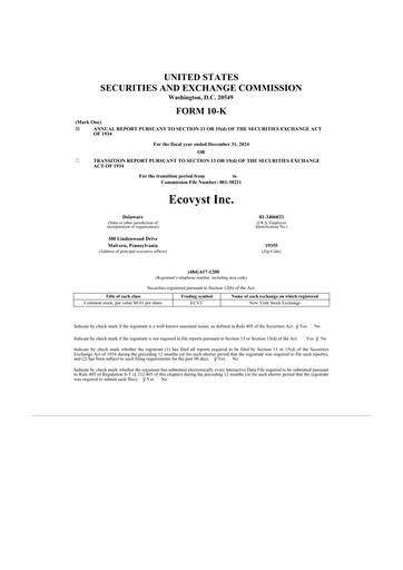 Thumbnail Ecovyst 10-K Annual Report 2024