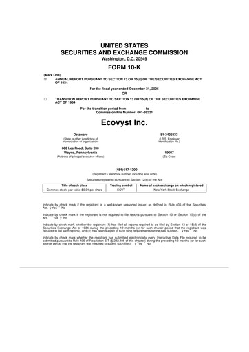 Thumbnail Ecovyst 10-K Annual Report 