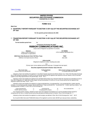 Miniature Ribbon Communications 10-Q Rapport trimestriel 2026 