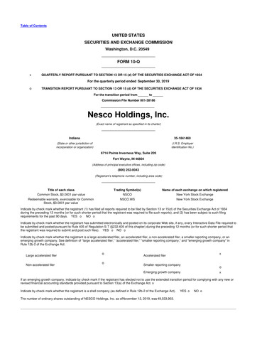 Thumbnail Custom Truck One Source 10-Q Quarterly Report FY2019 