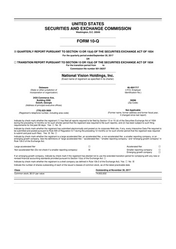 Vorschaubild National Vision Holdings 10-Q Quartalsbericht 2017 