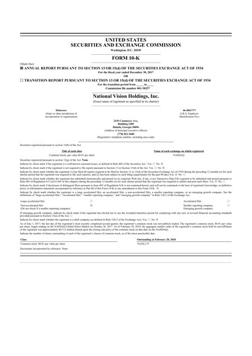 Thumbnail National Vision Holdings 10-K Annual Report 2017