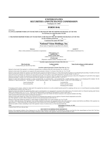 Thumbnail National Vision Holdings 10-K Annual Report 2023