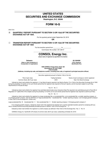 Miniature Core Natural Resources 10-Q Rapport trimestriel 2019 