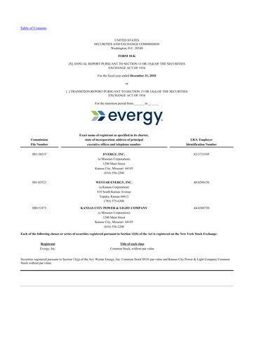 Miniature Evergy 10-K Rapport annuel 2018