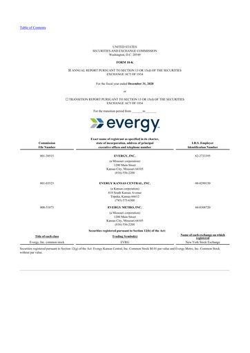 Miniature Evergy 10-K Rapport annuel 2020