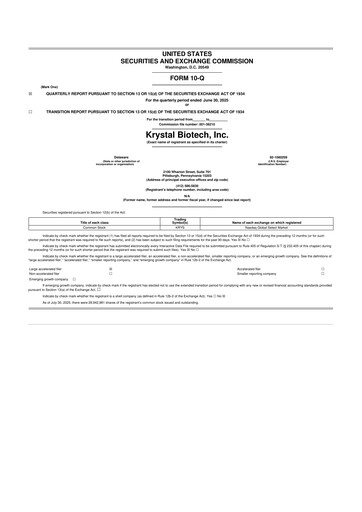 Thumbnail Krystal Biotech 10-Q Quarterly Report FY2025 