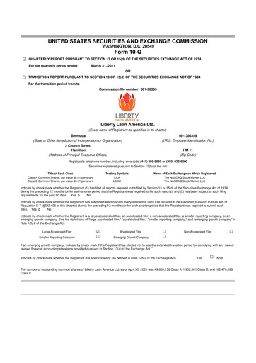 Thumbnail Liberty Latin America
 10-Q Quarterly Report FY2021 