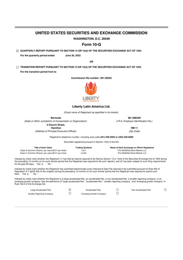Thumbnail Liberty Latin America
 10-Q Quarterly Report FY2022 