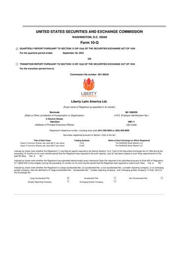 Thumbnail Liberty Latin America
 10-Q Quarterly Report FY2022 