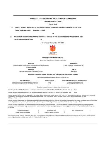 Thumbnail Liberty Latin America
 10-K Annual Report 2025